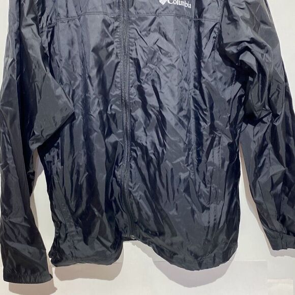 Columbia Men's Black Full Zip Drawstring Hooded Windbreaker Jacket Sz Medium NWT - Picture 2 of 11